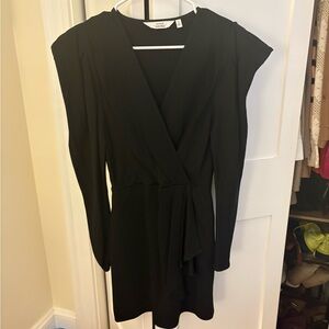& Other Stories Black Long-Sleeve Wrap Dress